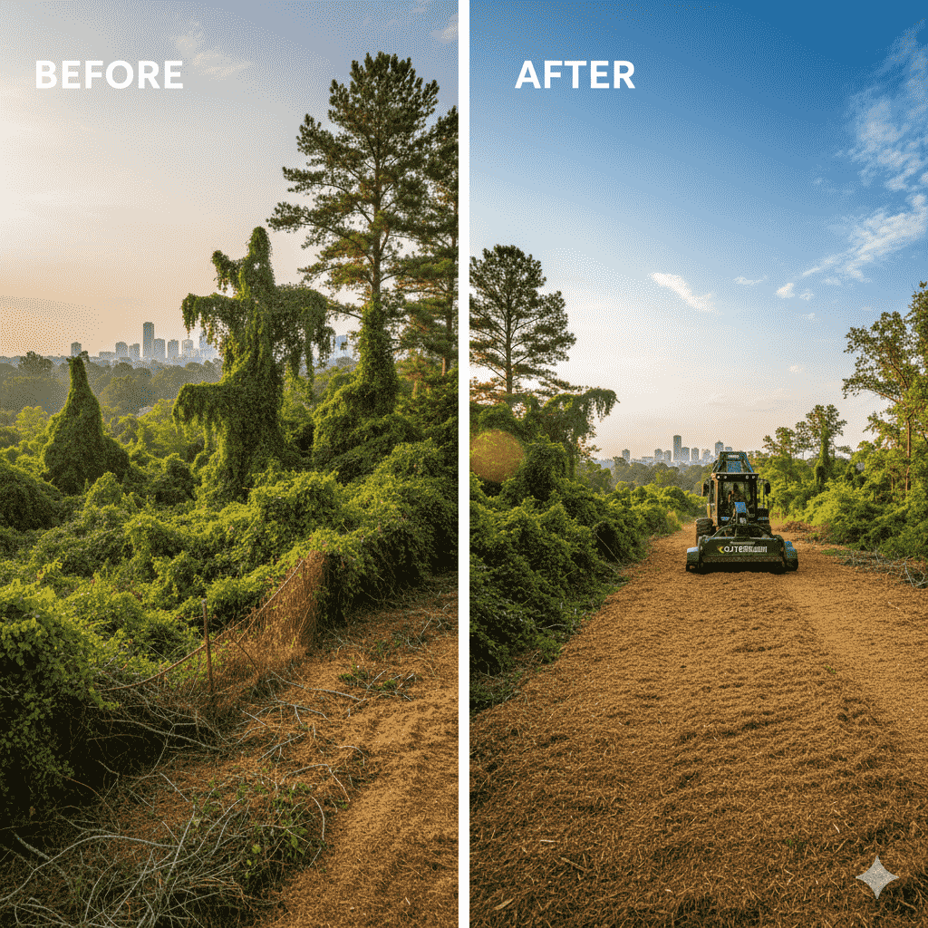 Before and after Cutbrush Land Reclaiming Project